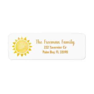 Étiquette de adresse de thème Sunshine