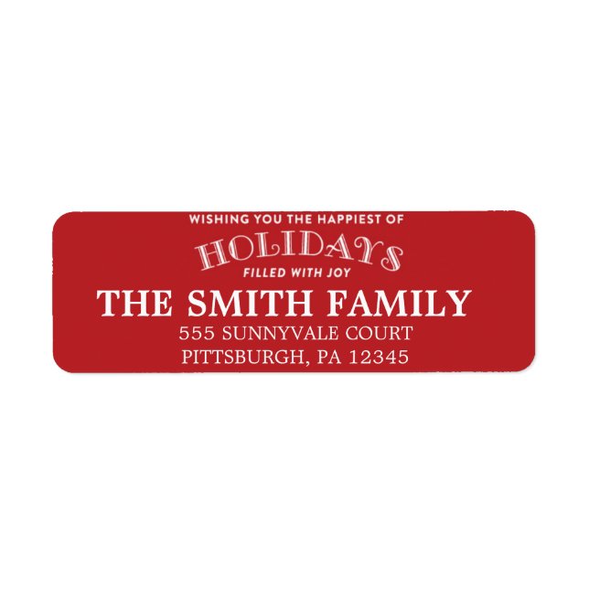 Étiquette de adresse de vacances (Devant)