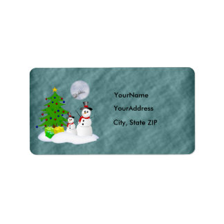 Étiquette de adresse de vacances Snowman