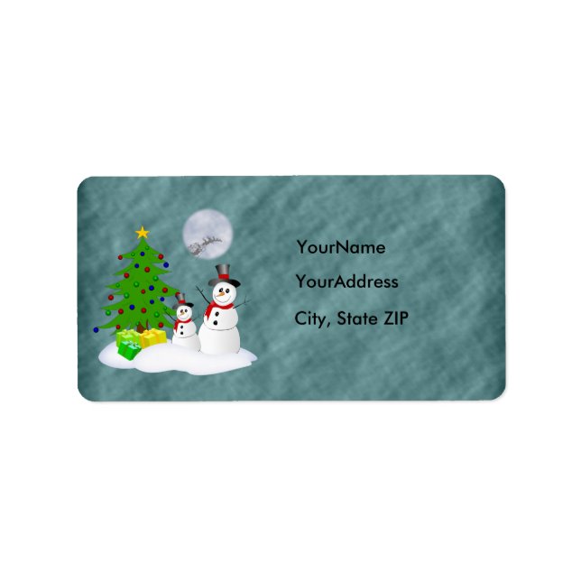 Étiquette de adresse de vacances Snowman (Devant)