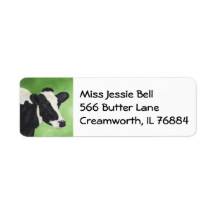 étiquette de adresse de vache Holstein