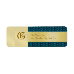 Étiquette de adresse d'entreprise du Monogramme de