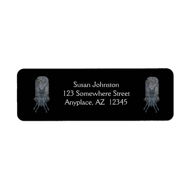 Étiquette de adresse d'Halloween Goblin Tombstone (Devant)