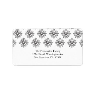 Étiquette de adresse d'hiver noir + blanc