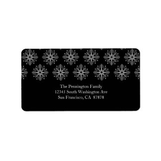 Étiquette de adresse d'hiver noir + blanc