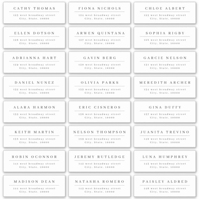 Étiquette de adresse d'invité de mariage élégant (Devant)