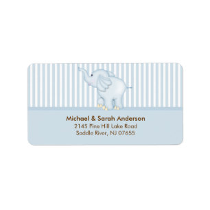 Étiquette de adresse doux d'éléphant de bébé