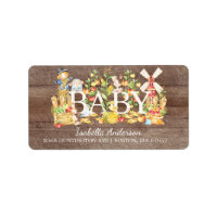 Étiquette de adresse du Baby shower agricole