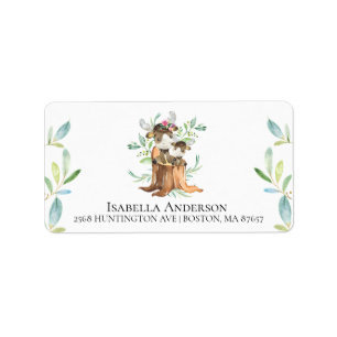 Étiquette de adresse du Baby shower de l'orignal