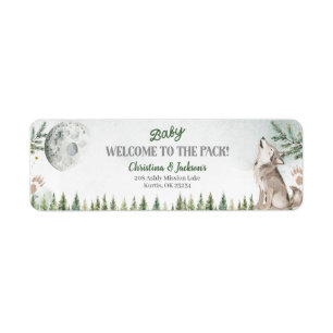 Étiquette de adresse du Baby shower Forest Wolf