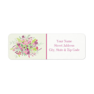 Étiquette de adresse du bouquet de printemps