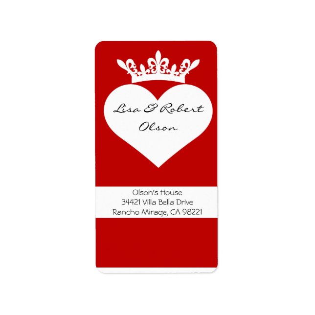 Étiquette de adresse du coeur de la Couronne (Devant)