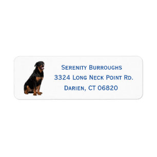 Étiquette de adresse du nom bleu du chien chiot
