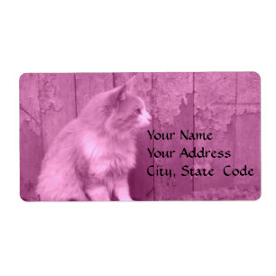 Étiquette de adresse du Sahara rose (chat)