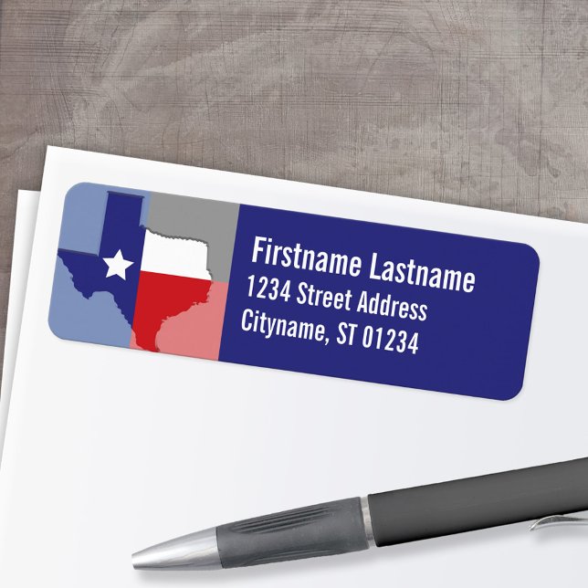 Étiquette de adresse du Texas (Custom Return Address Labels - Low Minimum)