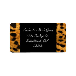 Étiquette de adresse Empreinte de léopard animal