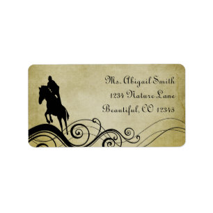 Étiquette de adresse équestre de saut à cheval