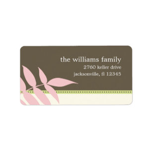 Étiquette de adresse Feuille précieux - rose