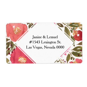 Étiquette de adresse Fleurs de fleurs