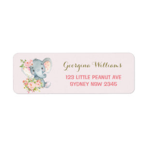 Étiquette de adresse floral de baby shower