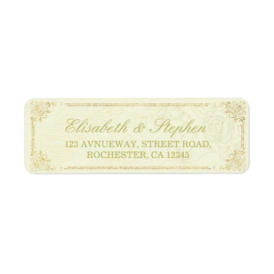 Étiquette de adresse floral de mariage de cadre de