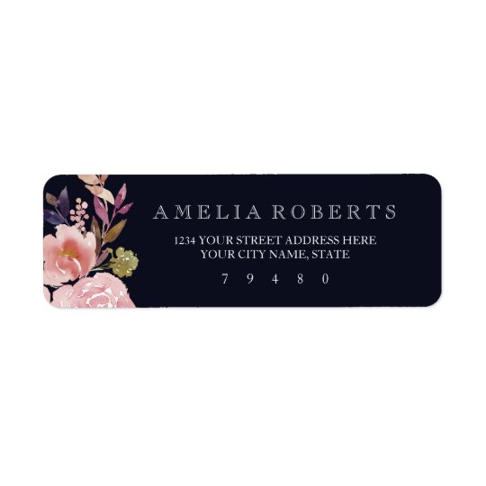 Étiquette de adresse floral de pivoines