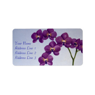 Étiquette de adresse floral d'orchidée pourpre