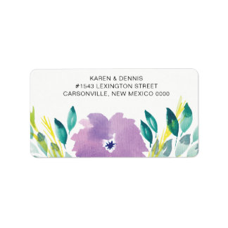 Étiquette de adresse floral en fleurs