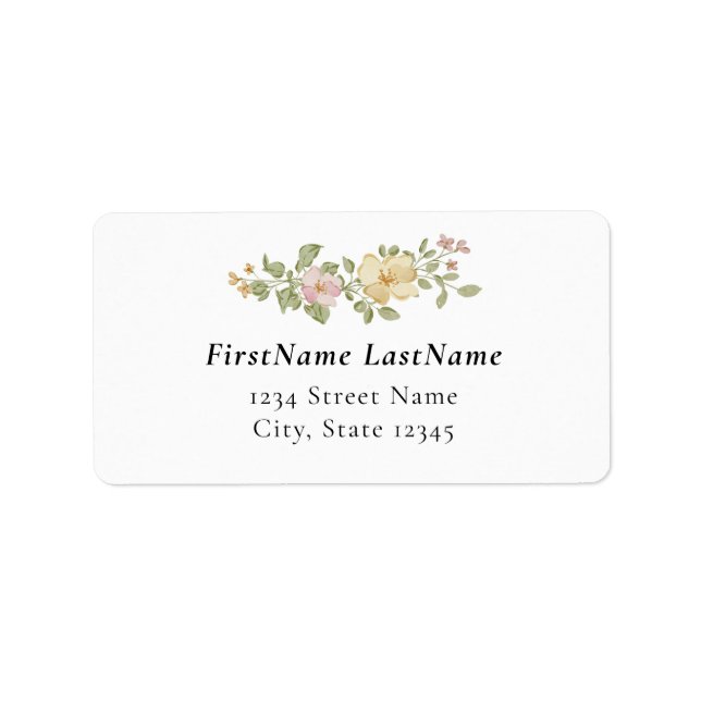 Étiquette de Adresse Florale de Printemps Cadeau d (Devant)