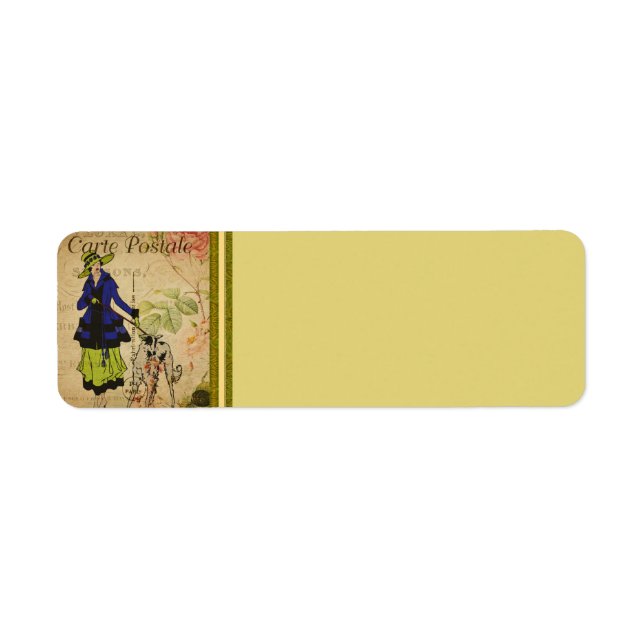 Étiquette de adresse français de carte postale (Devant)