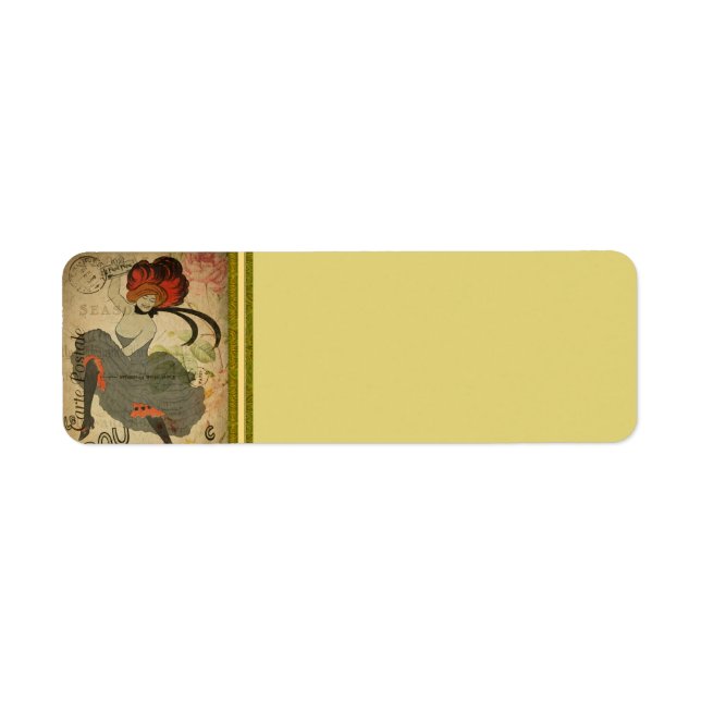Étiquette de adresse français de carte postale (Devant)