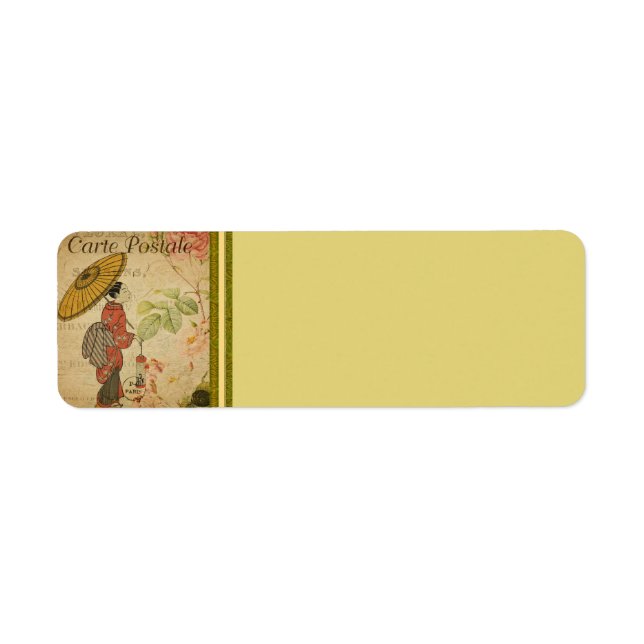 Étiquette de adresse français de carte postale (Devant)