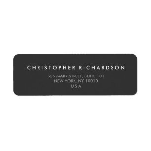 ÉTIQUETTE DE ADRESSE gris foncé MODERNE et MINIMAL