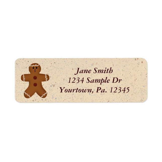 Étiquette de adresse homme de pain d'épices (Devant)