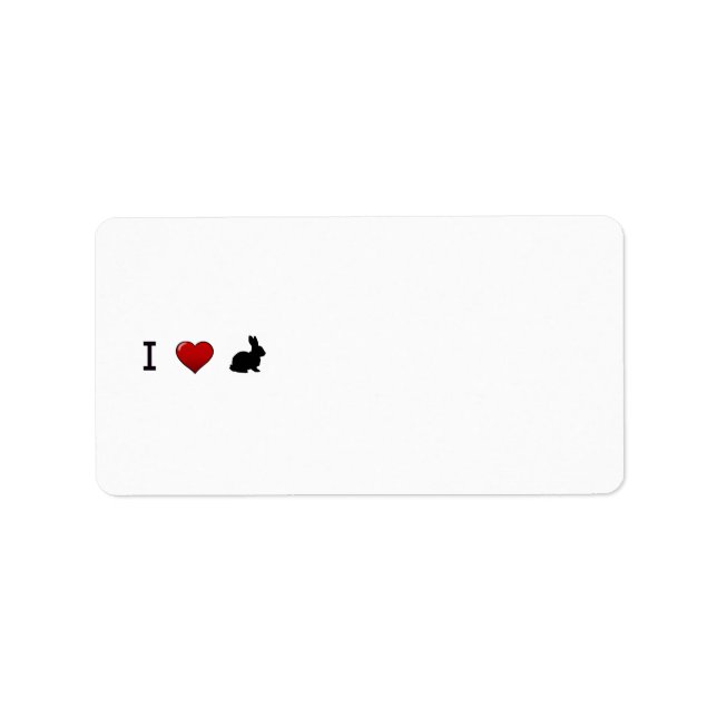 étiquette de adresse "I Love Rabbits" (Devant)