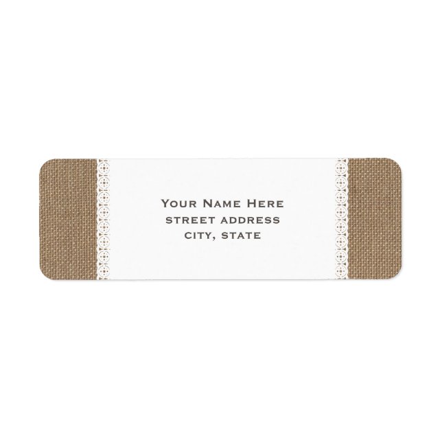 Étiquette de adresse inspiré Burlap & Lace (Devant)