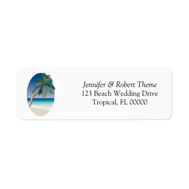 Étiquette de adresse Invitation Mariage Palm Tree (Devant)