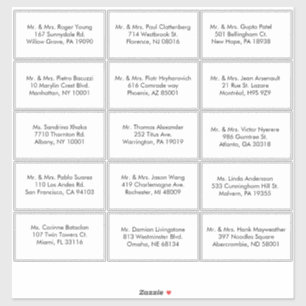 Étiquette de adresse invité officiel noir et bla