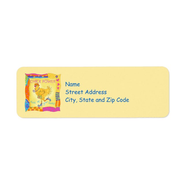 Étiquette de adresse Jaune Chick Power (Devant)