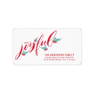 Étiquette de adresse joyeux de Noël de baie