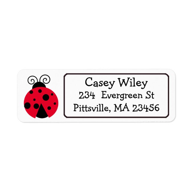 Étiquette de adresse Ladybug simple (Devant)