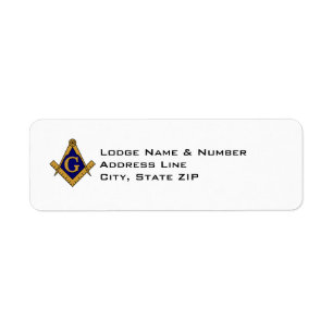 Étiquette de adresse maçonnique de loge de style