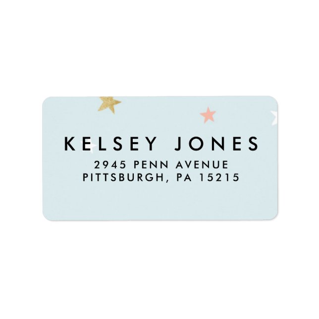 ÉTIQUETTE DE ADRESSE MAGIQUE D'ÉTOILE DE PARTIES (Devant)