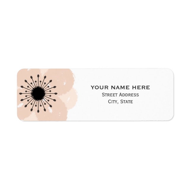 Étiquette de adresse Mariage Anémonique rose (Devant)