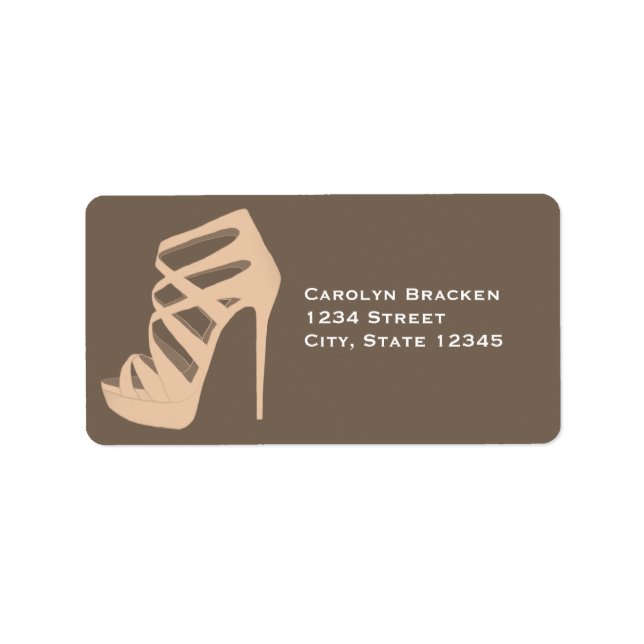 Étiquette de adresse Mariage Chic High Heels Shoe (Devant)