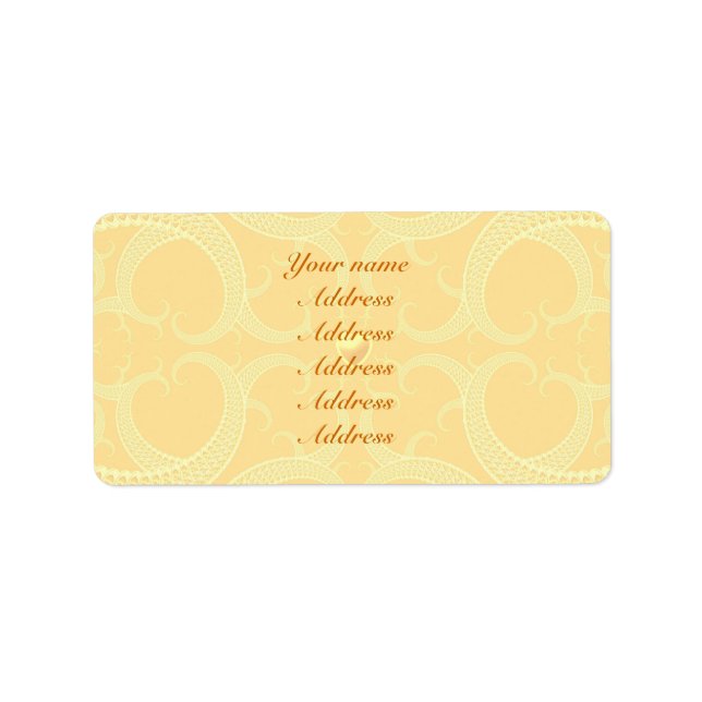 Étiquette de adresse mariage - Crème Motif d'or iv (Devant)