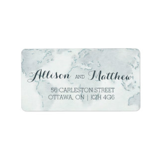 Étiquette de adresse Mariage de carte aquarelle