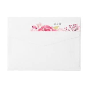 Étiquette de adresse Mariage de fleurs d'aquarelle