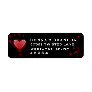 Étiquette de adresse Mariage d'Halloween du Coeur