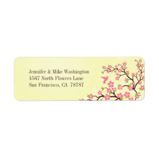 Étiquette de adresse mariage élégant aux fleurs de